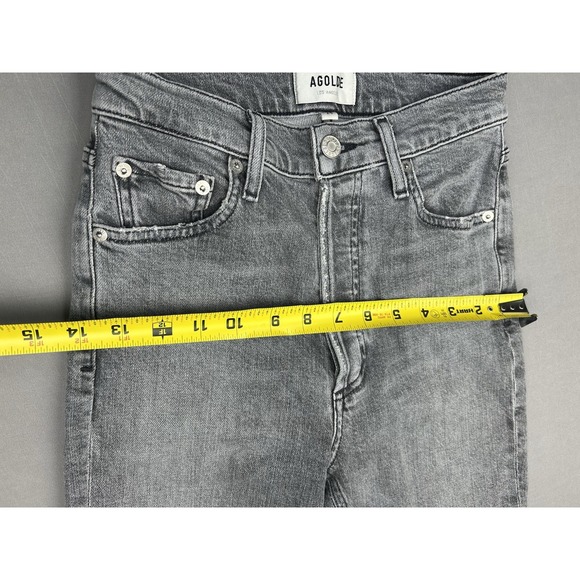 Agolde Juniors 24 Distressed Grey Button Fly Denim Jeans - Picture 7 of 12